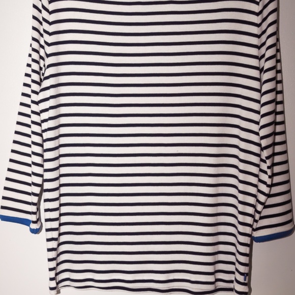 NWT Ralph Lauren Striped Mariner Top – Nautical 3/4 Sleeve Tee (Size L) - Picture 3 of 7